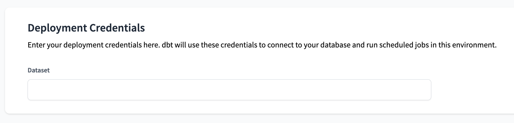 Bigquery Deployment Credentials Settings Bigquery Deployment Credentials Settings